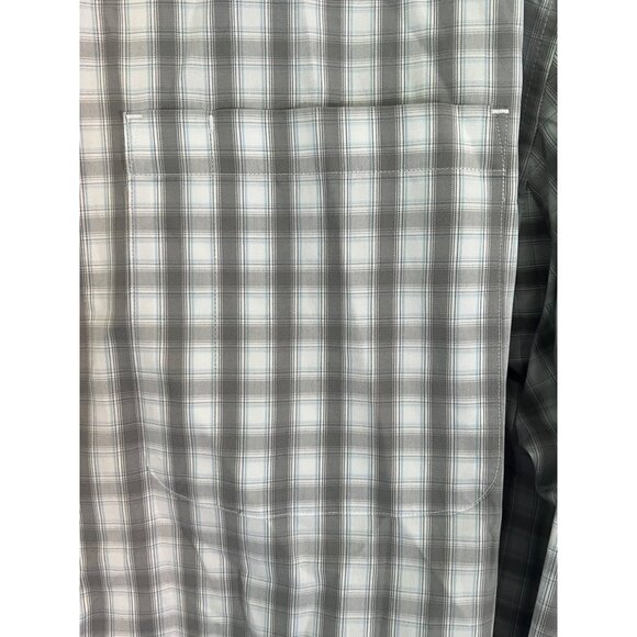 Duluth Trading Co. Grey/White Plaid Long Sleeve Button Down Shirt Men's 2XL - Picture 3 of 9